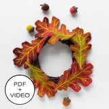 Candle Wreath & Acorns Digital Pattern