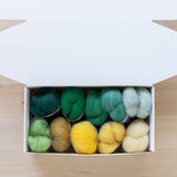 Felter's Flowing Wool - Green & Yellow Box