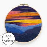 Mountain Sunset Digital Pattern
