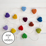 Rainbow Heart Garland Digital Pattern