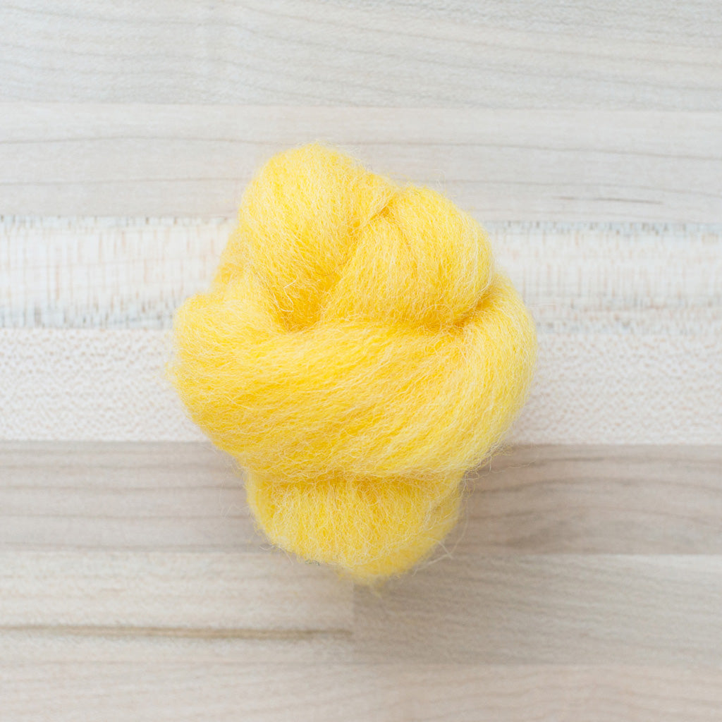 Kondoos Colored Natural Wool roving, 1 lb. Best Wool for Needle Felting,  Wet Felting, handcrafts and Spinning. (Mustard, 1 lb)