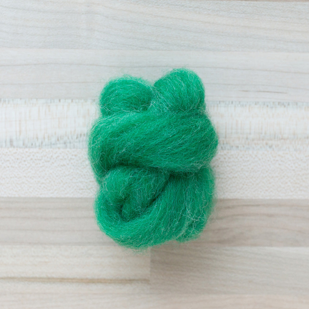 Golden Green - Wool Roving Needle Felting Material (Per Ounce)