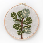 Fiddle-Leaf Fig modern needle felting kit - Hoop Art