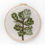 Fiddle-Leaf Fig modern needle felting kit - Hoop Art