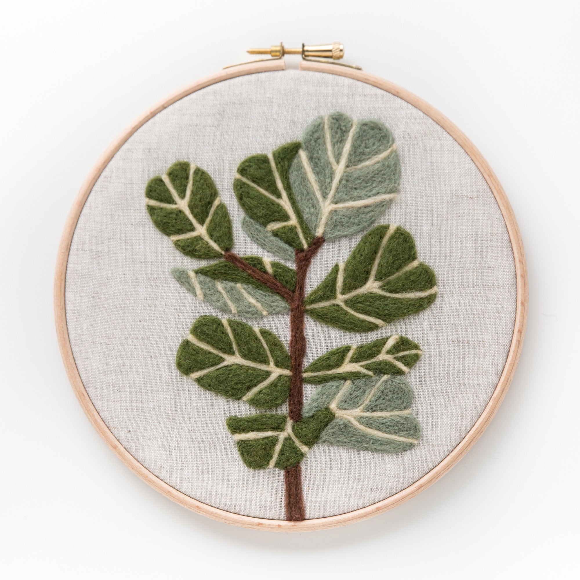 Fiddle-Leaf Fig modern needle felting kit - Hoop Art