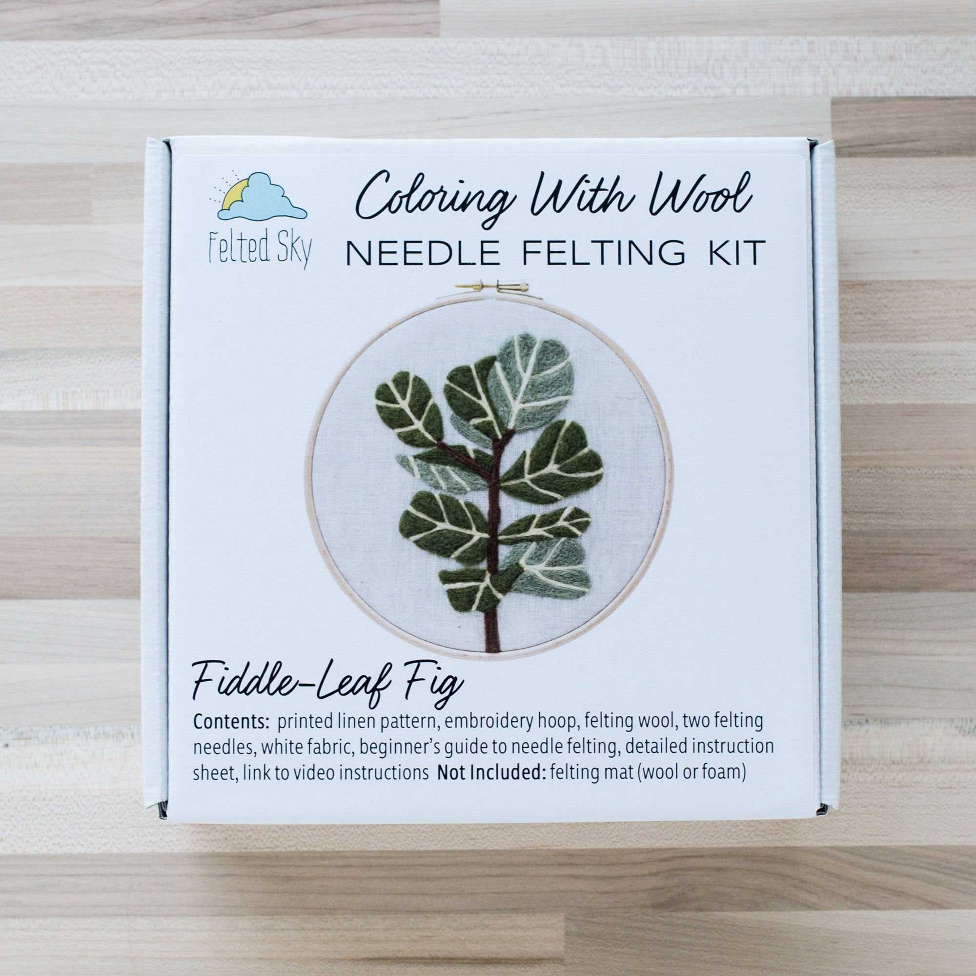 Fiddle-Leaf Fig needle felting kit by Felted Sky