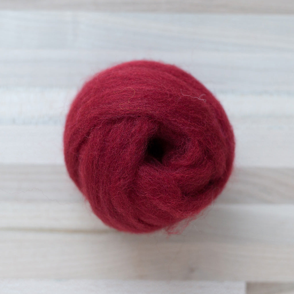 1 oz. Red Wool Roving