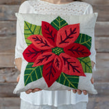Poinsettia Pillow Cover Needle Felting Kit