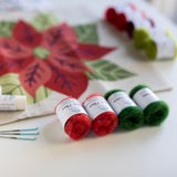 Poinsettia Pillow Cover Needle Felting Kit