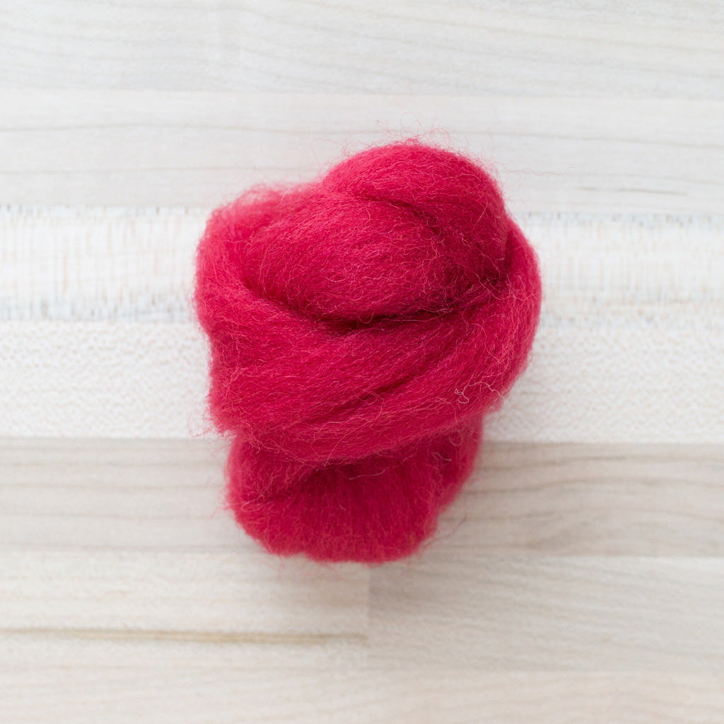 Needle felted wool felting Cranberry Red wool Roving for felting supplies  short fabric easy felt