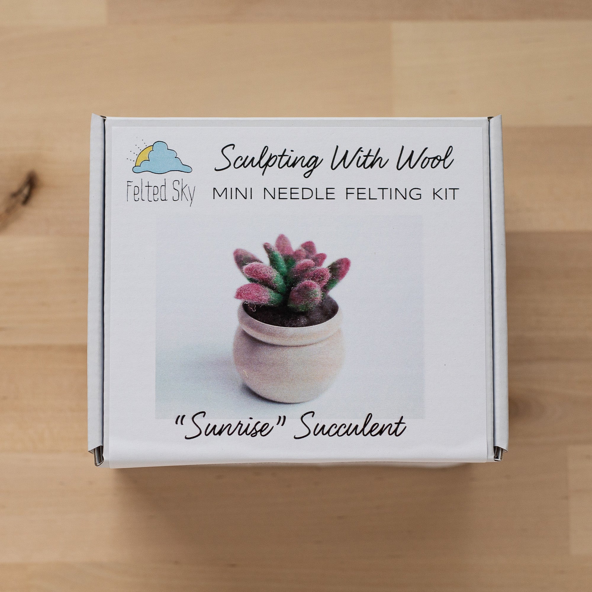 mini maker felt succulent kit Sunrise Succulent Mini Needle Felting Kit