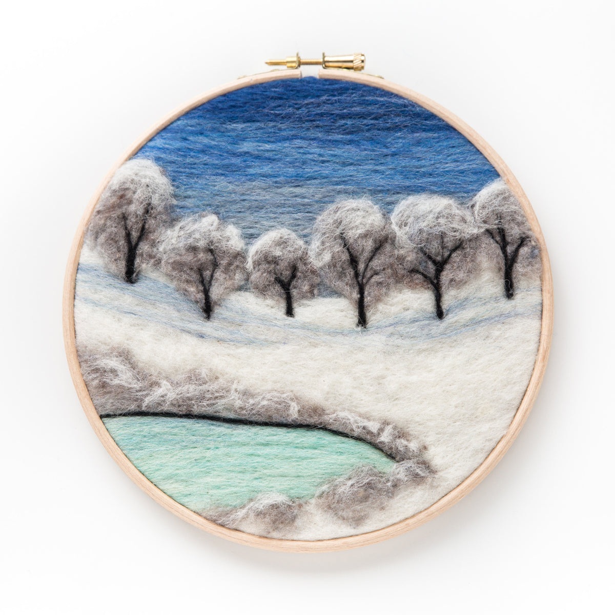 Winter Snow Needle Felting Kit - Landscape Painting with Wool– Felted Sky